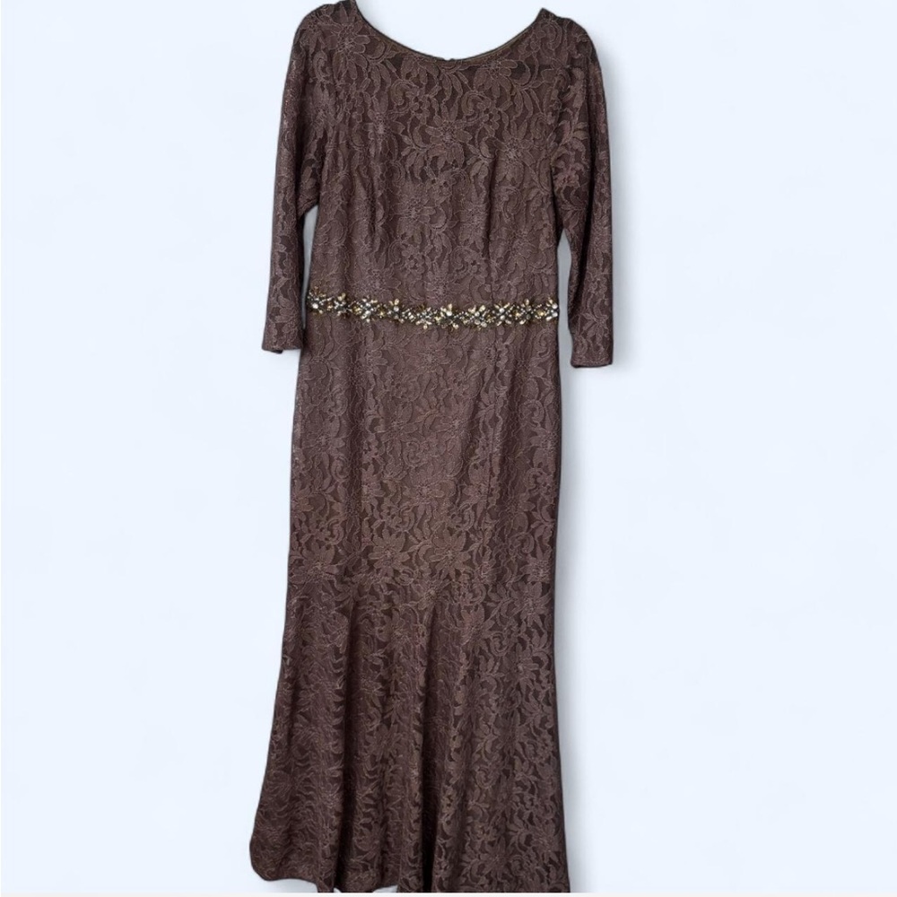 Elegant Brown Lace Dress